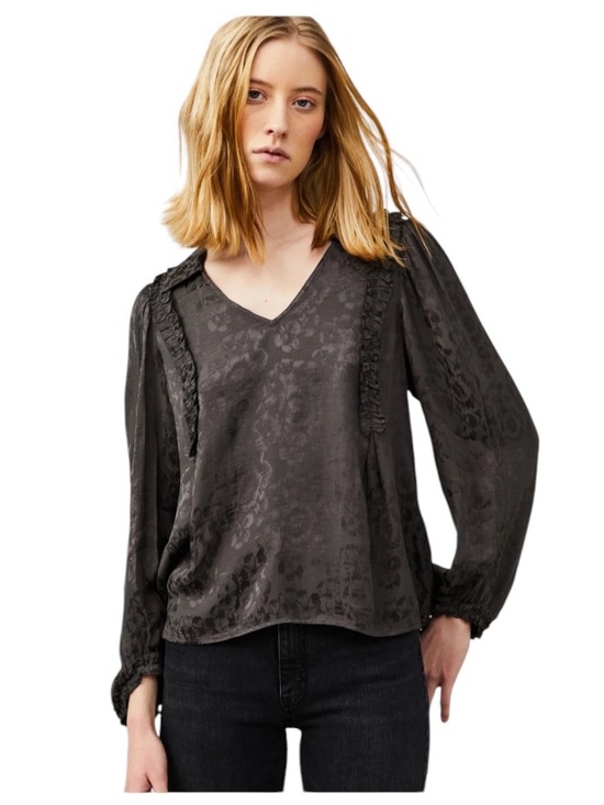 Odd Molly Tops - 🖤 𝐎𝐃𝐃 𝐌𝐎𝐋𝐋𝐘 Black Floral Jacquard Blouse 𝐍𝐖𝐓 Boho Luxe